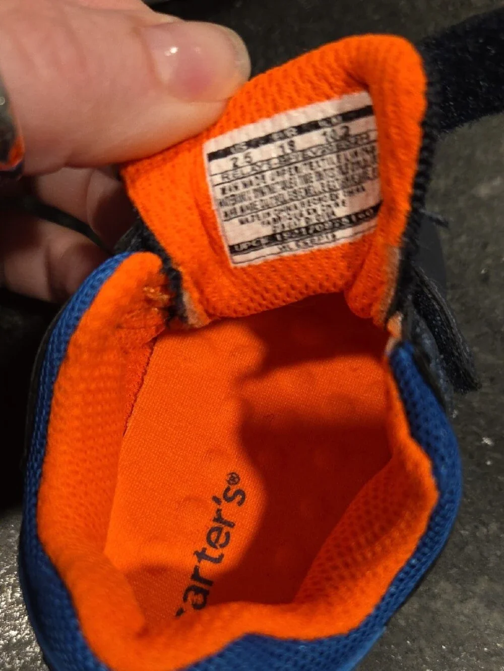 Carter's Navy and Bright Orange Toddler Sneakers with Double Straps